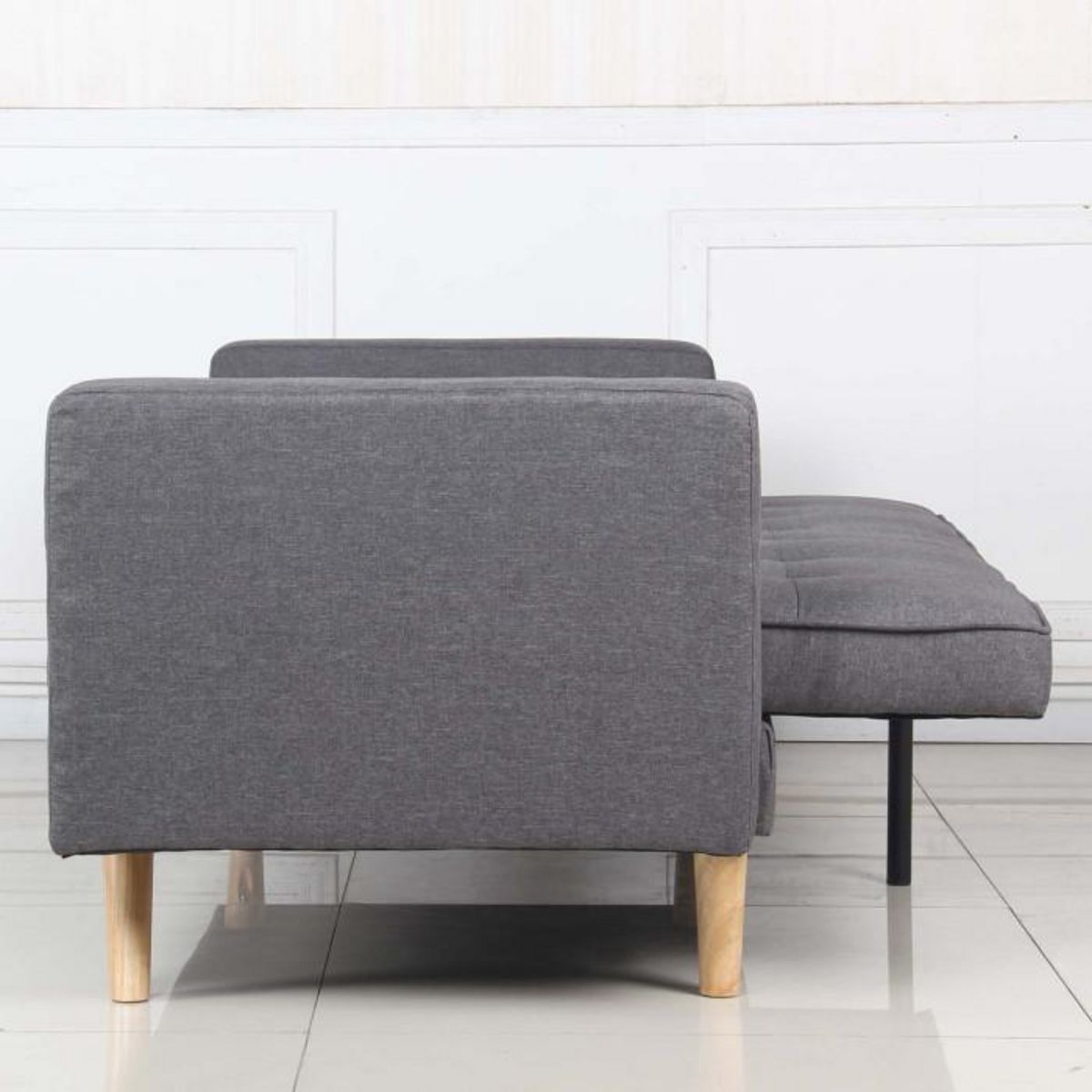 Paris Prix Canapé Convertible 3 Places Scandinave  Navya  Gris Foncé