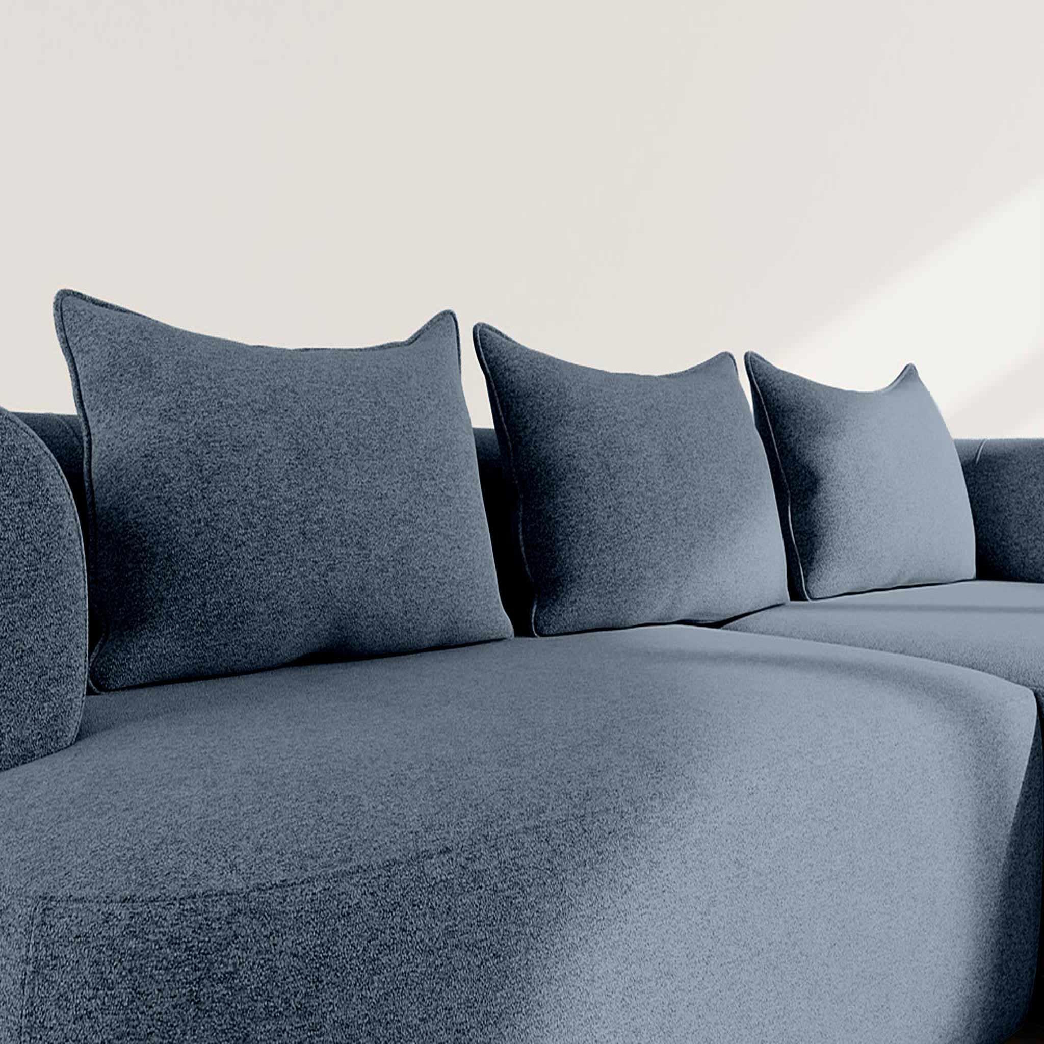 Voir la diapositive 4 : BEST MOBILIER Angela - canapé d'angle droit 4 places en velours texturé