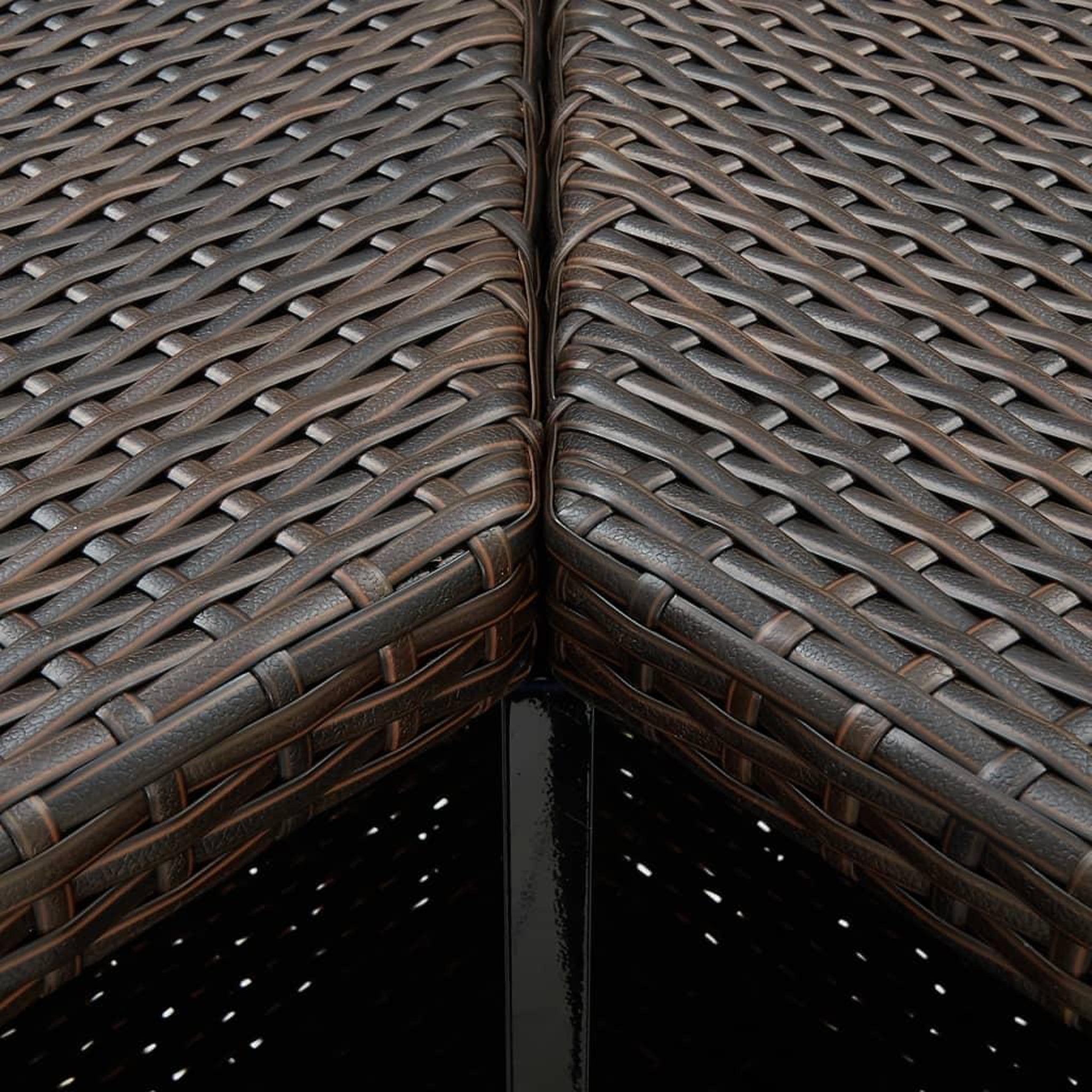 Voir la diapositive 5 : VIDAXL Table d'angle de bar Marron 100x50x105 cm Resine tressee