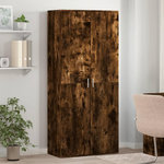 VIDAXL Armoire a chaussures chene fume 80x39x178 cm bois d'ingenierie