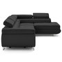 Voir la diapositive 3 : LISA DESIGN Zaria - canapé d'angle droit 5 places convertible avec coffre et têtières en simili