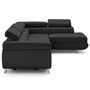 Voir la diapositive 3 : LISA DESIGN Zaria - canapé d'angle droit 5 places convertible avec coffre et têtières en simili