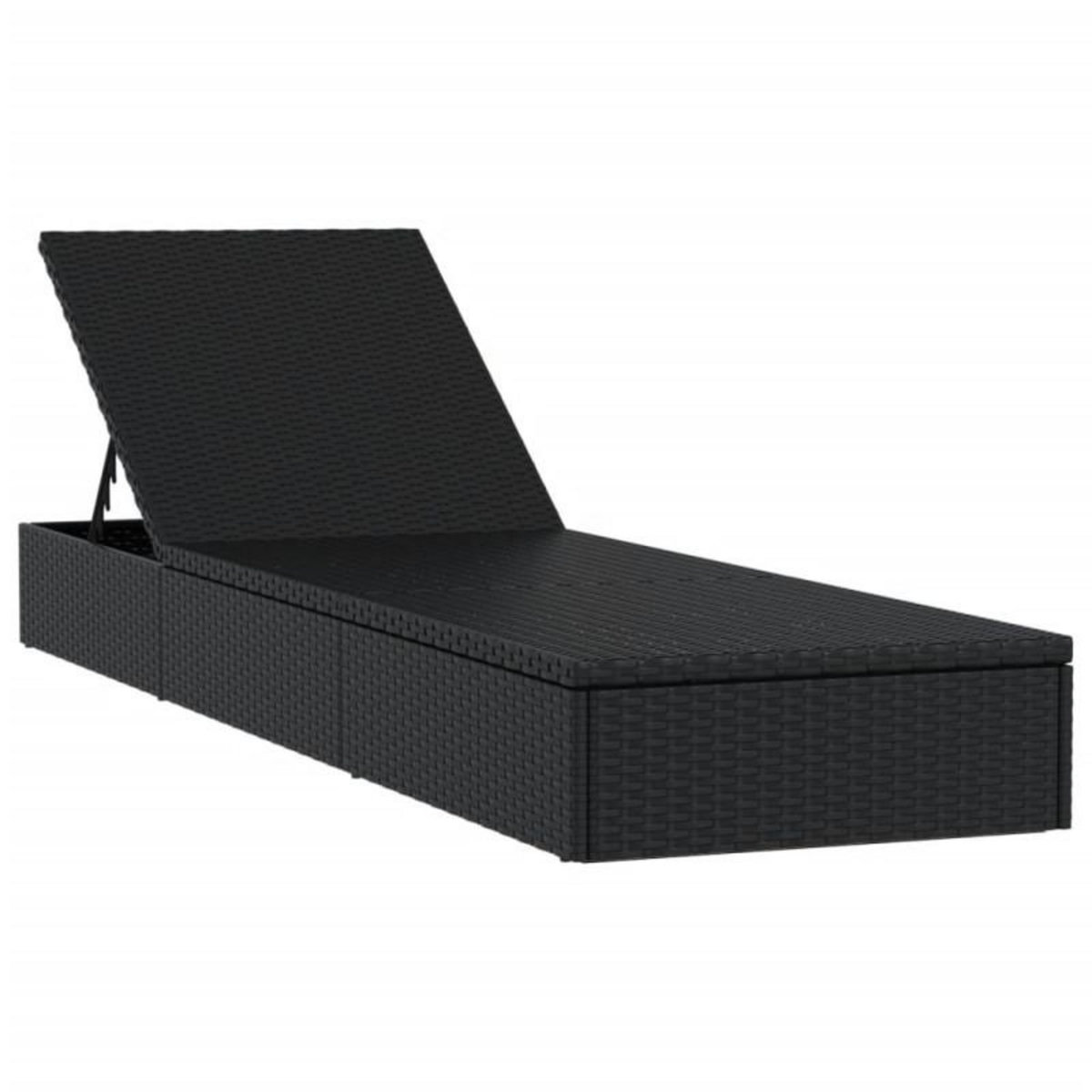VIDAXL Chaise longue 1 pc avec coussin noir 201x55x62cm résine tressée