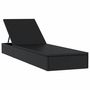Voir la diapositive 3 : VIDAXL Chaise longue 1 pc avec coussin noir 201x55x62cm résine tressée