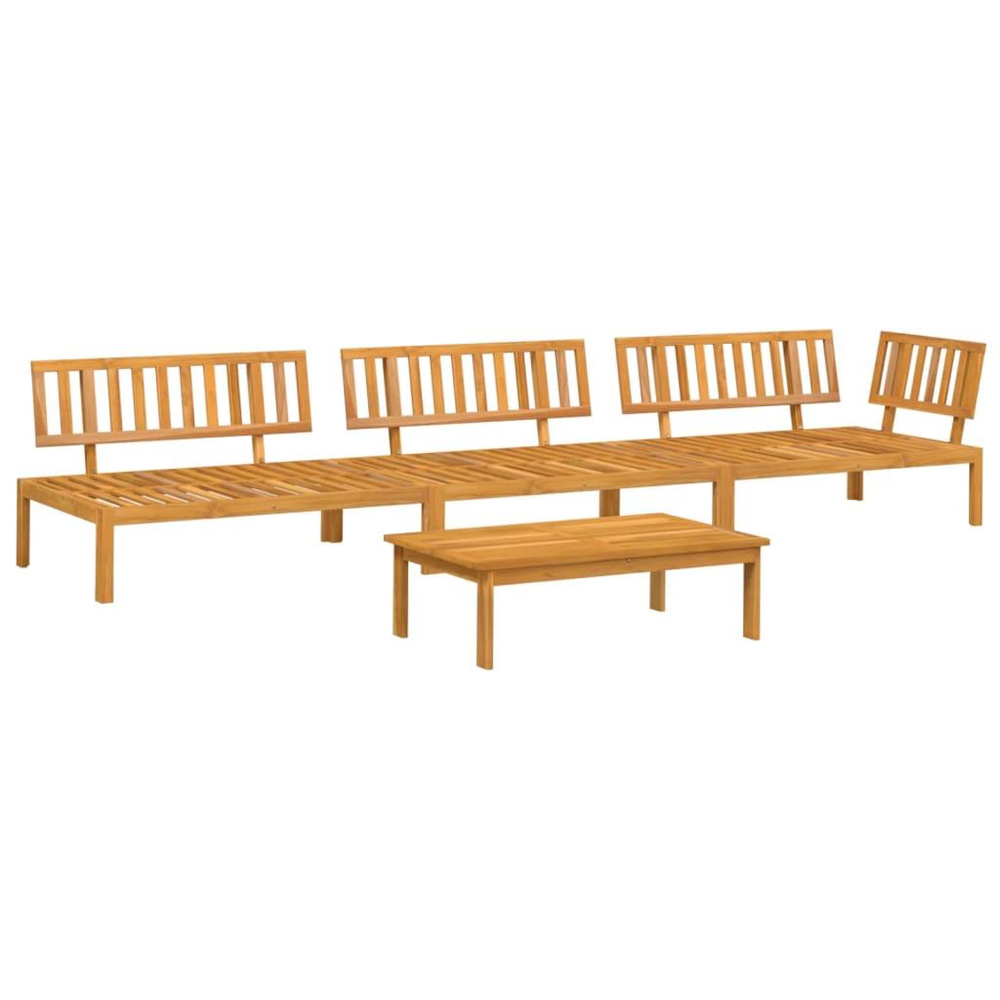 Voir la diapositive 2 : VIDAXL Salon palette de jardin 4 pcs bois d'acacia massif