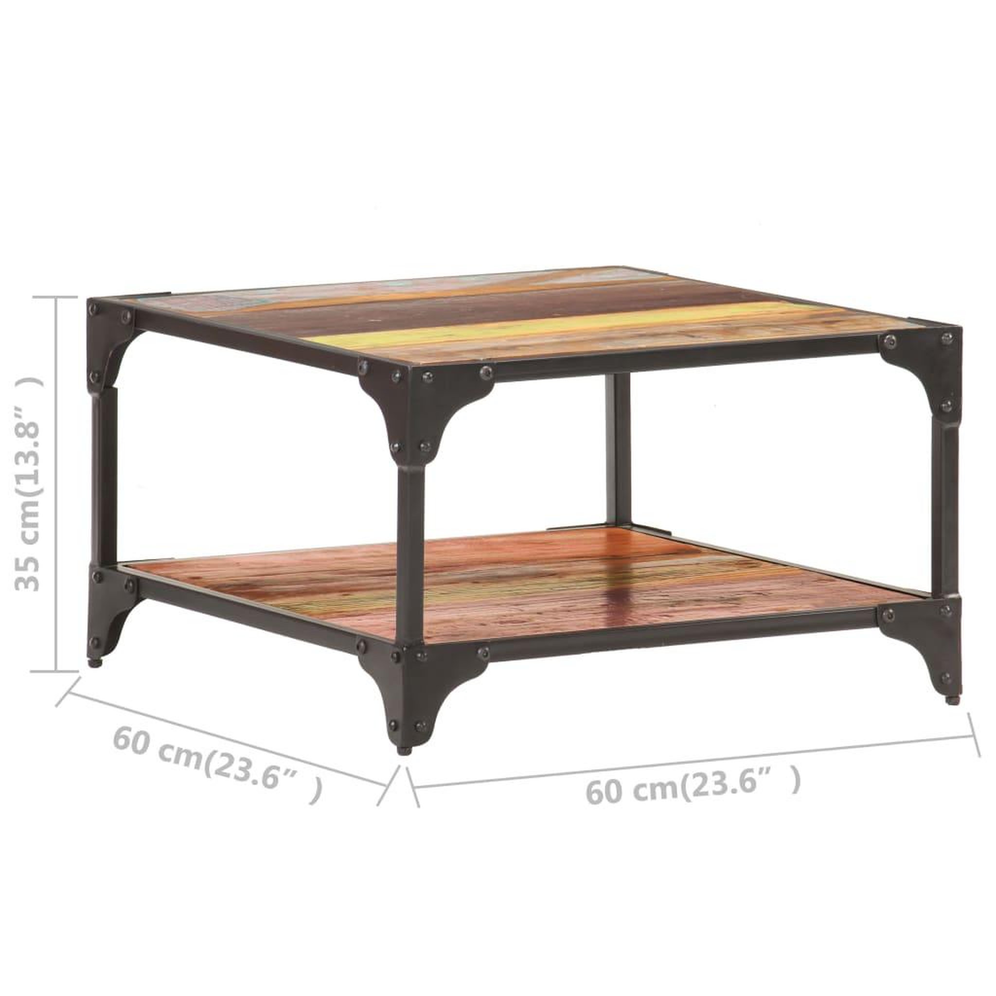 Voir la diapositive 5 : VIDAXL Table basse 60x60x35 cm Bois de recuperation massif