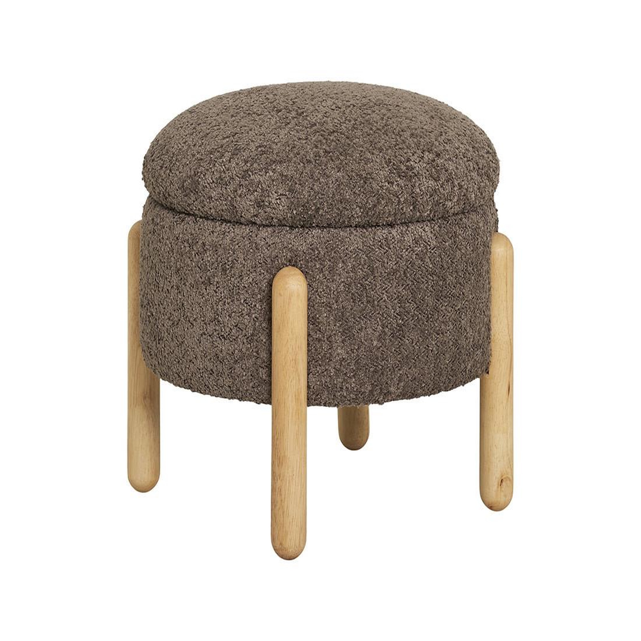 Voir la diapositive 2 : LISA DESIGN Rosie - pouf - en tissu bouclette