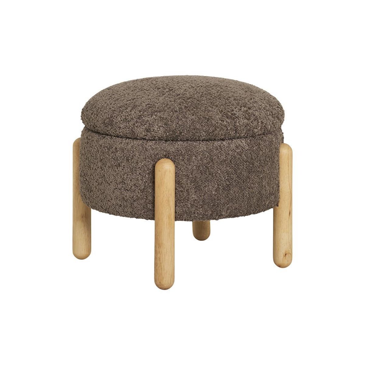 LISA DESIGN Rosie - pouf - en tissu bouclette