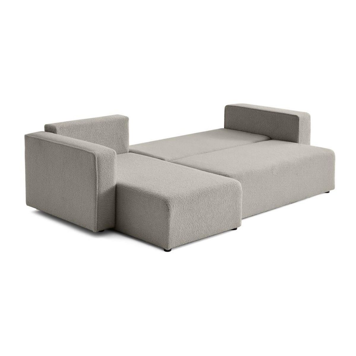 BEST MOBILIER Topaze - canapé d'angle réversible - 4 places - convertible avec coffre - en tissu bouclette