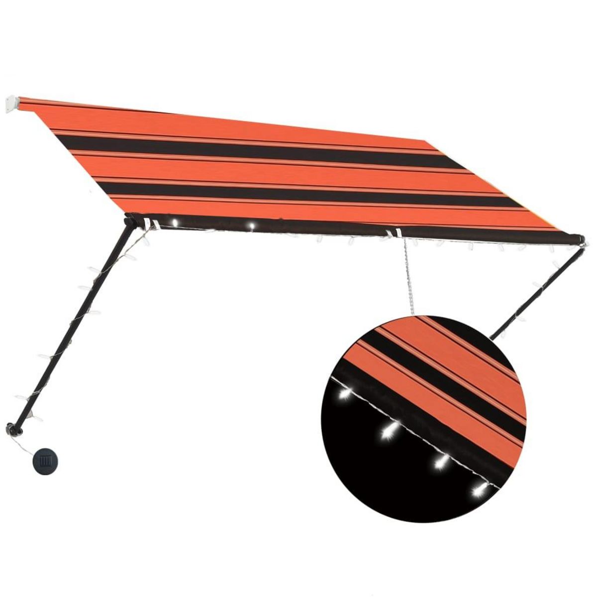 VIDAXL Auvent retractable avec LED 250x150 cm Orange et marron