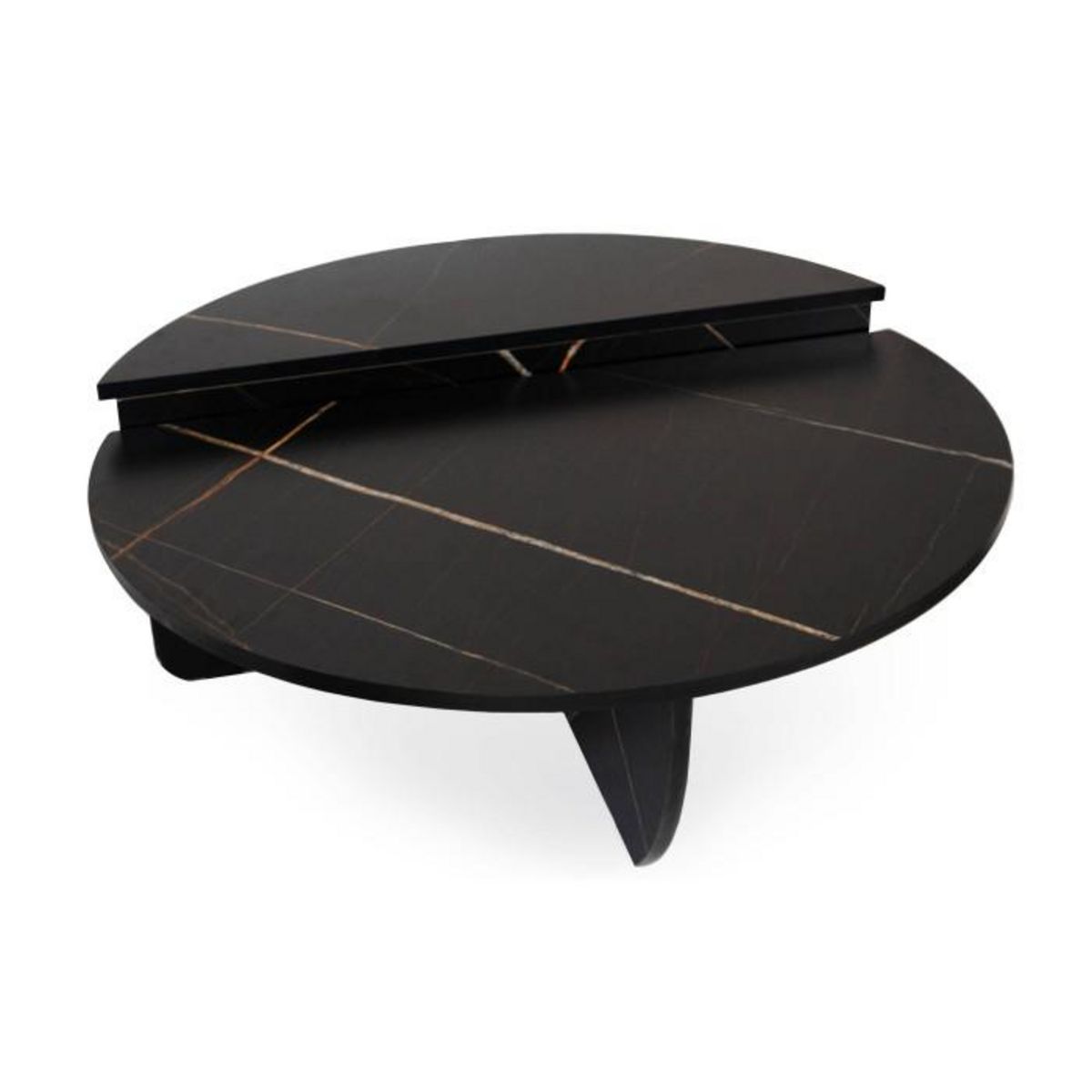 Paris Prix Lot de 2 Tables Basses Design  Armango  90cm Noir Marbré