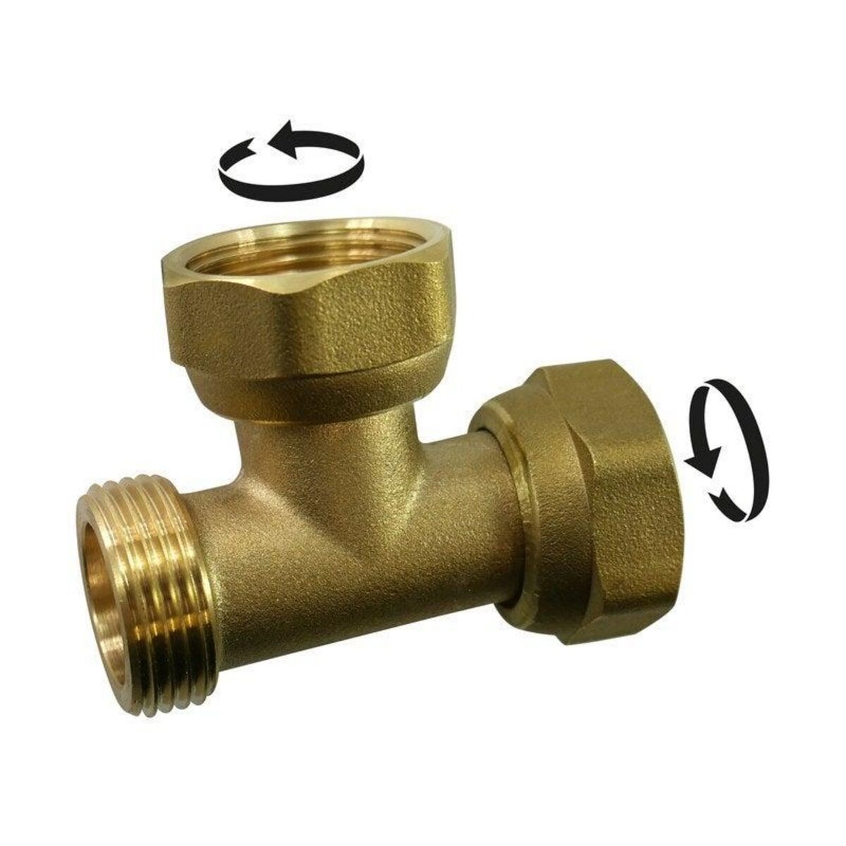 CENTRALE BRICO Té M double à visser laiton F 20 x 27 pour tube en cuivre