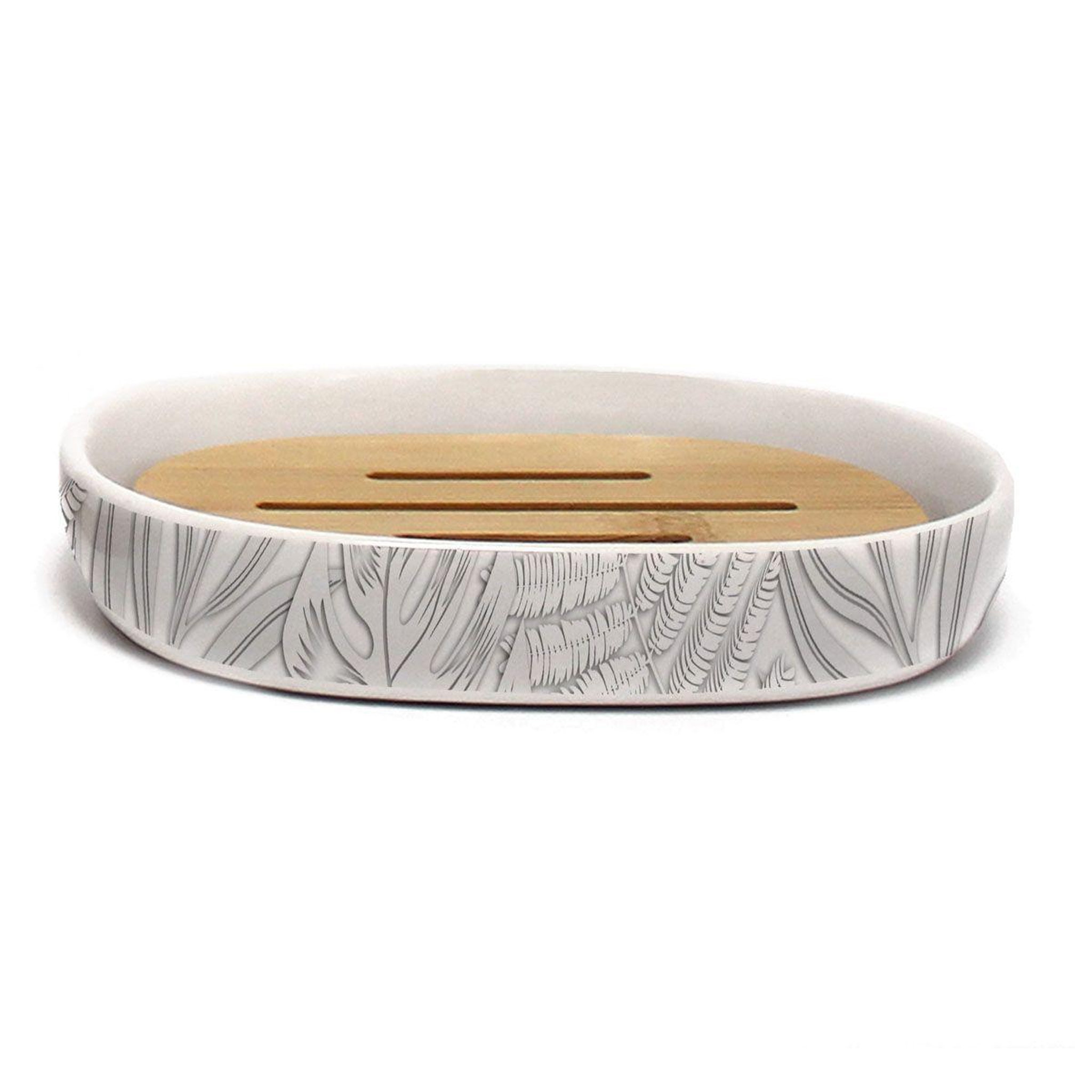 Douceur d'Intérieur Porte savon imprimé  amber  12cm gris