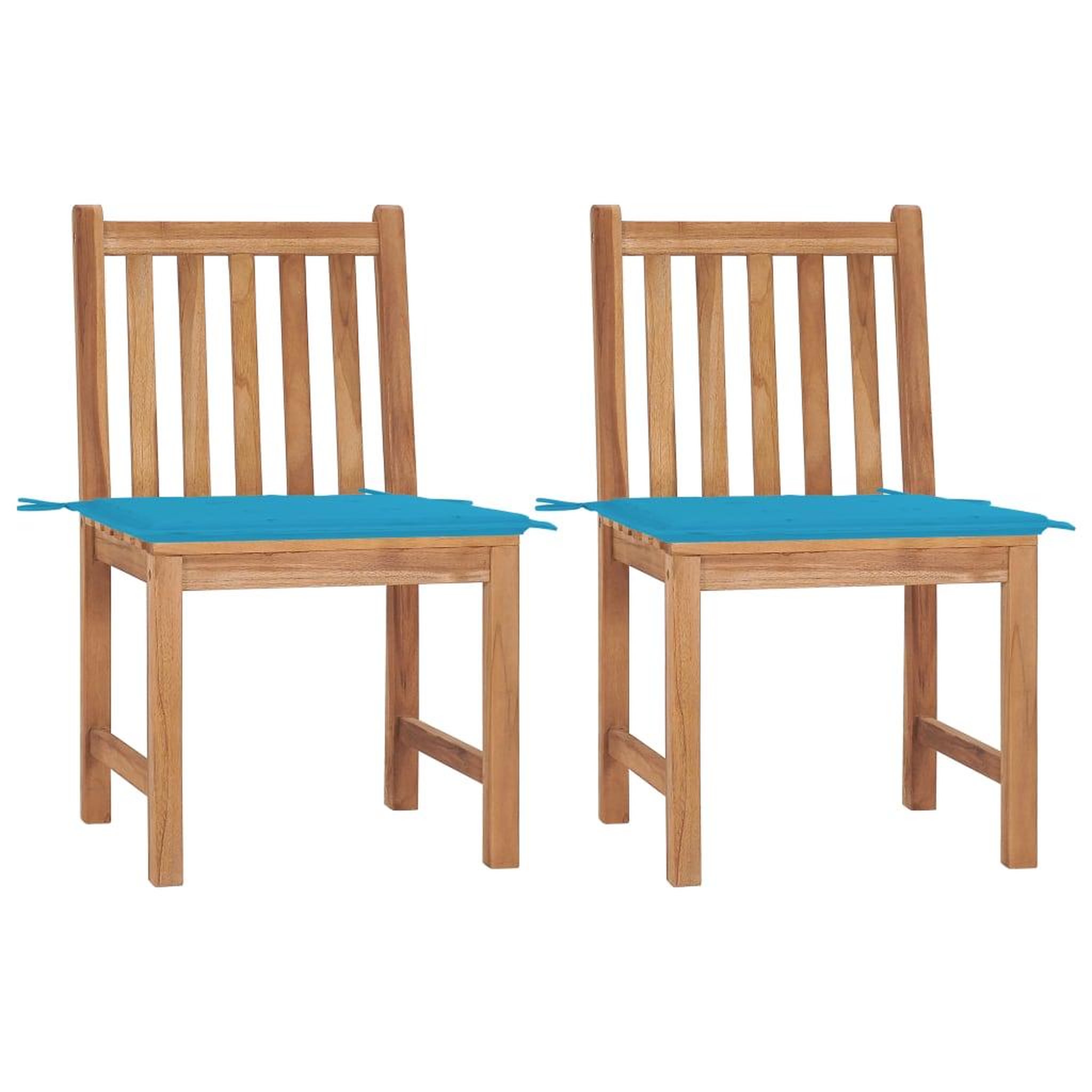 Voir la diapositive 1 : VIDAXL Chaises de jardin lot de 2 avec coussins Bois de teck massif