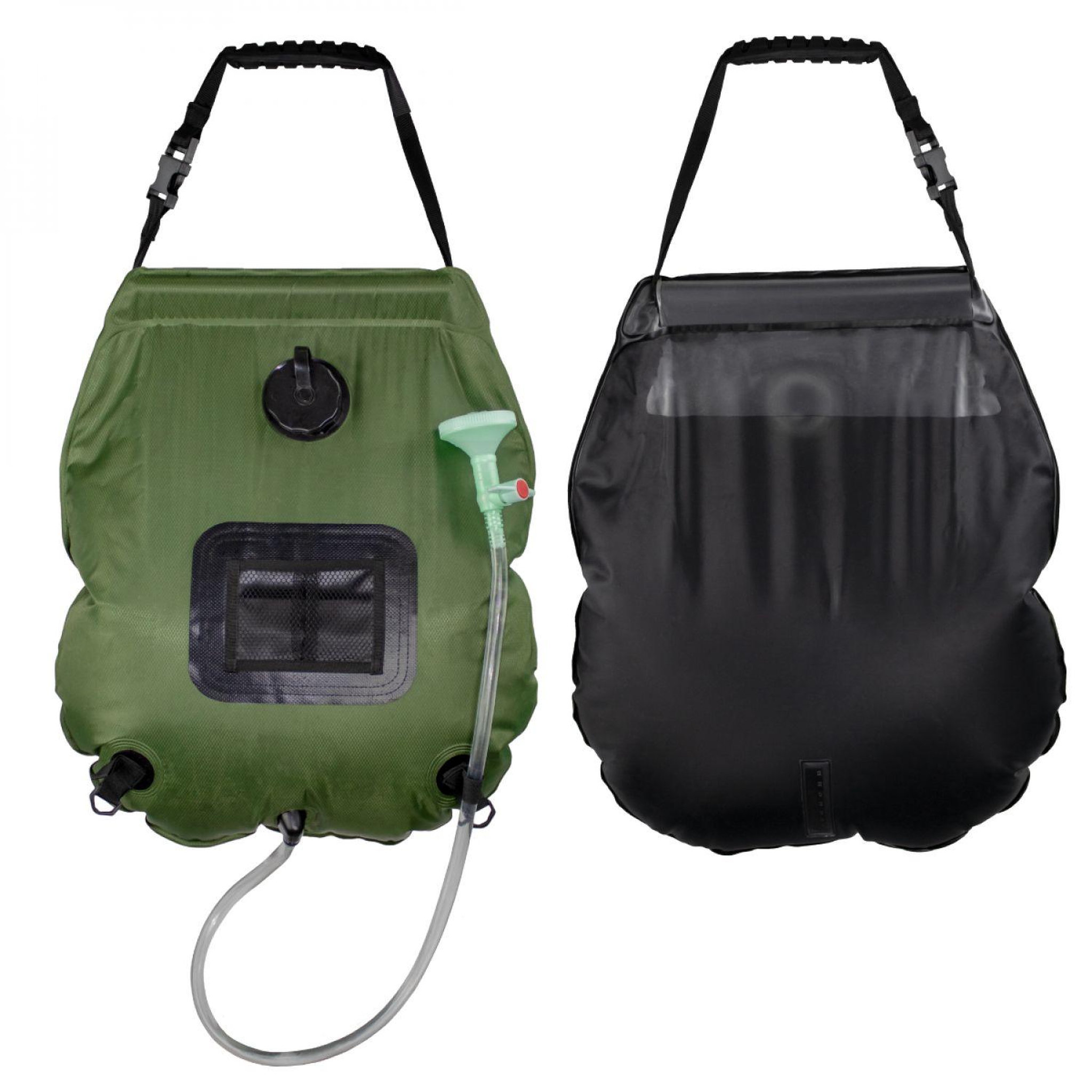 Voir la diapositive 6 : LINXOR Sac de douche solaire 20 L pour camping ou jardin - Vert kaki