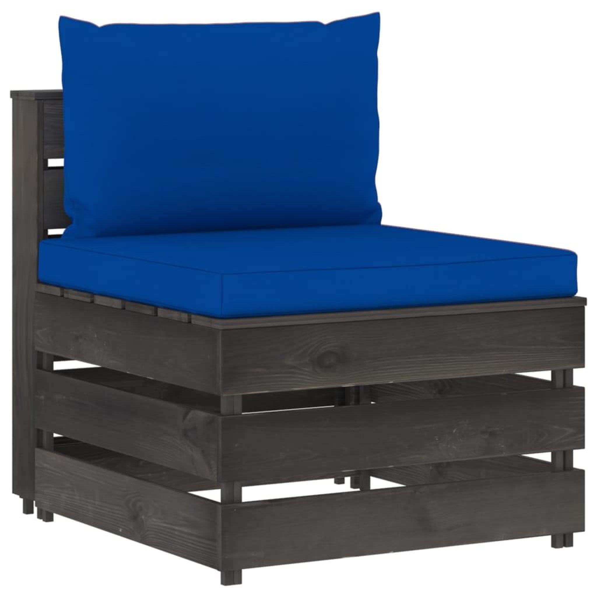 Voir la diapositive 5 : VIDAXL Salon de jardin 7 pcs avec coussins Bois impregne de gris