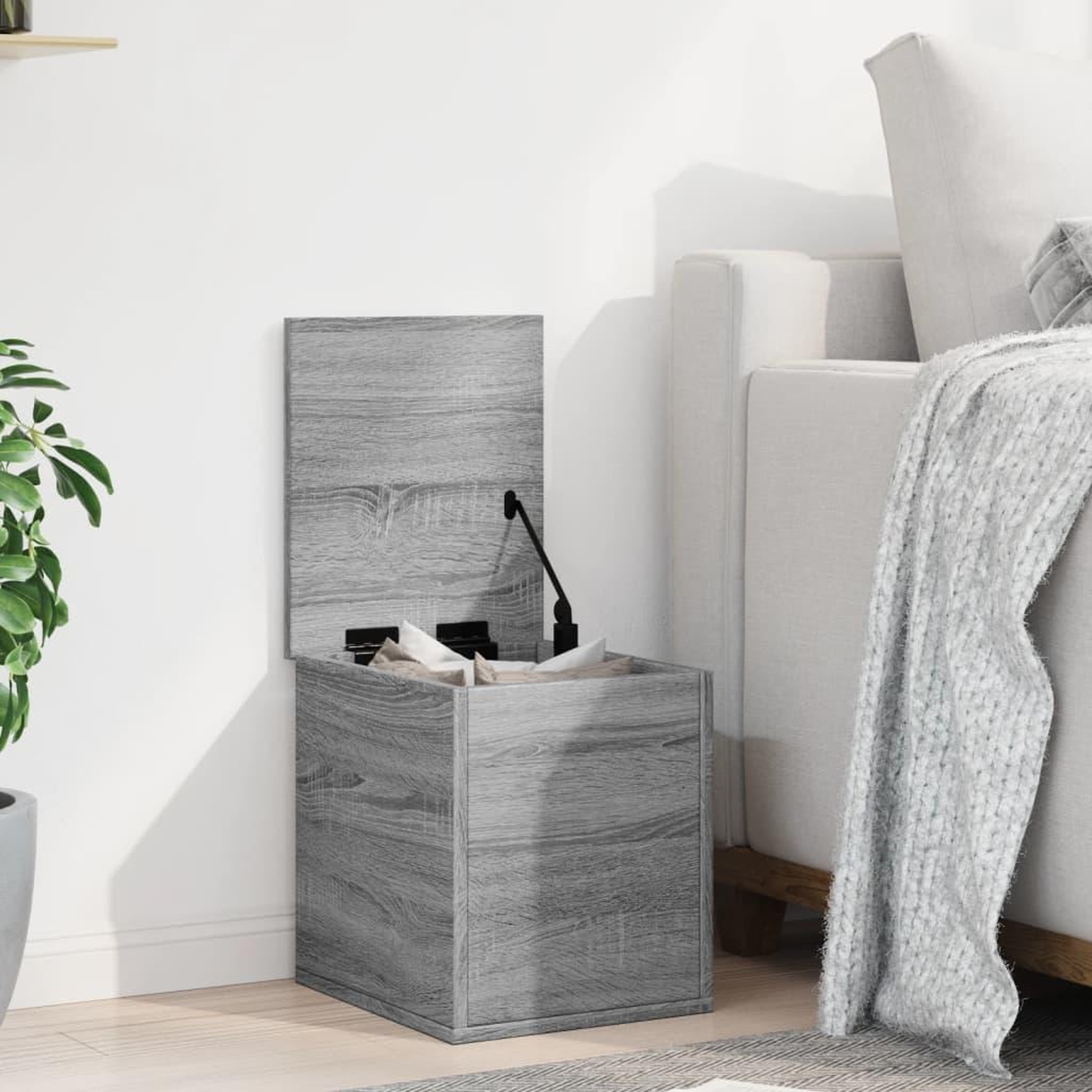 Voir la diapositive 3 : VIDAXL Boîte de rangement sonoma gris 30x35x35 cm bois d'ingenierie