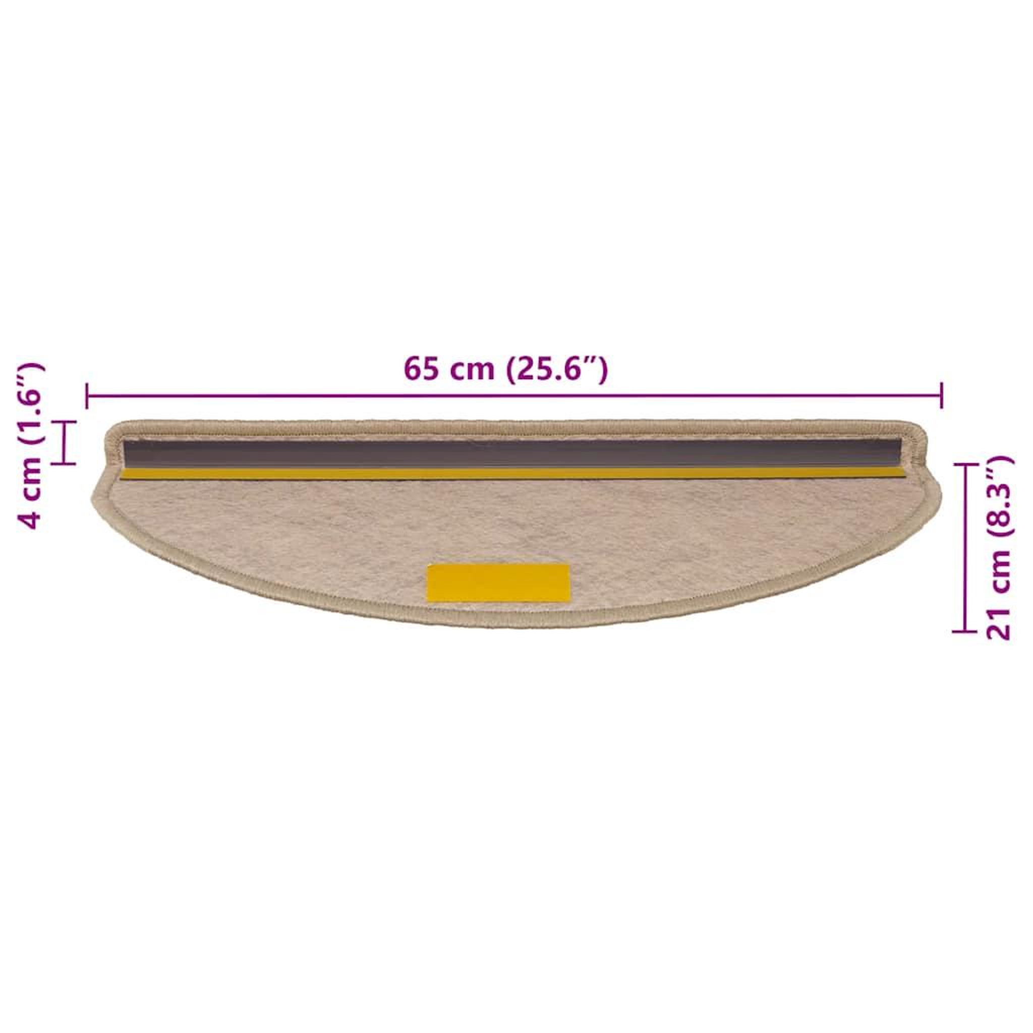 Voir la diapositive 6 : VIDAXL Tapis d'escalier autocollants 30 pcs 65x21x4 cm sable