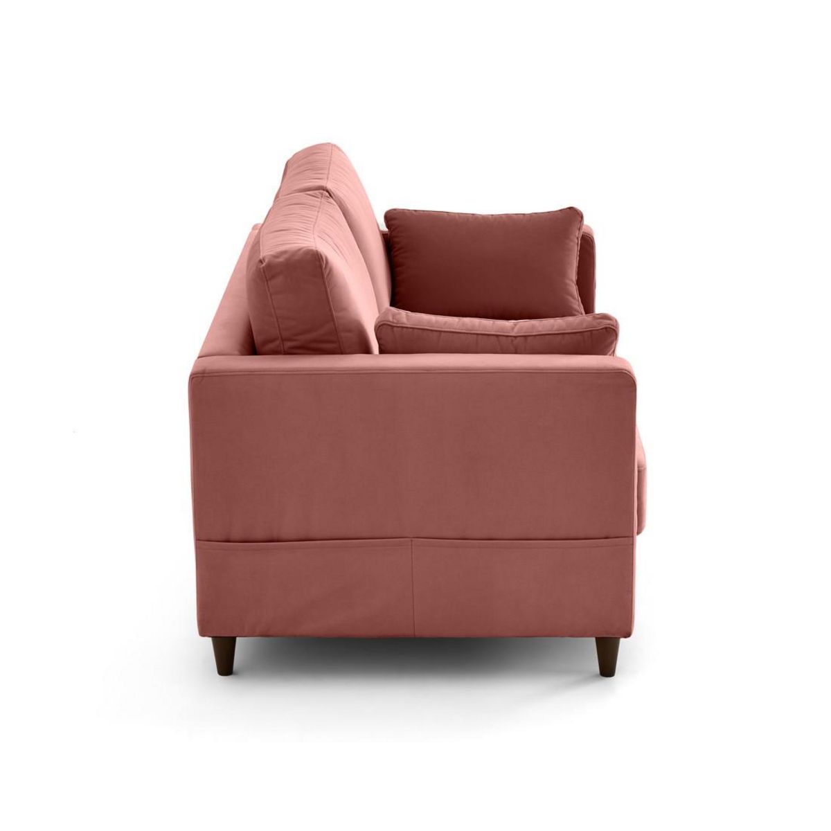 LISA DESIGN Anna - canapé droit 2 places avec poche en velours - pieds en bois