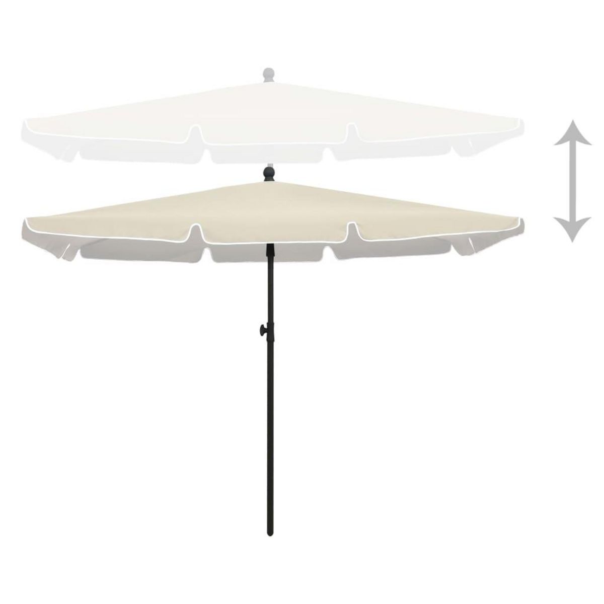 VIDAXL Parasol de jardin avec mat 210x140 cm Sable