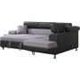Voir la diapositive 3 : Habitat et Jardin Canapé d'angle convertible  Sophia luxe  - 265 x 190.5 x 80/91 cm - Noir / Gris - 5 places - Angle droit