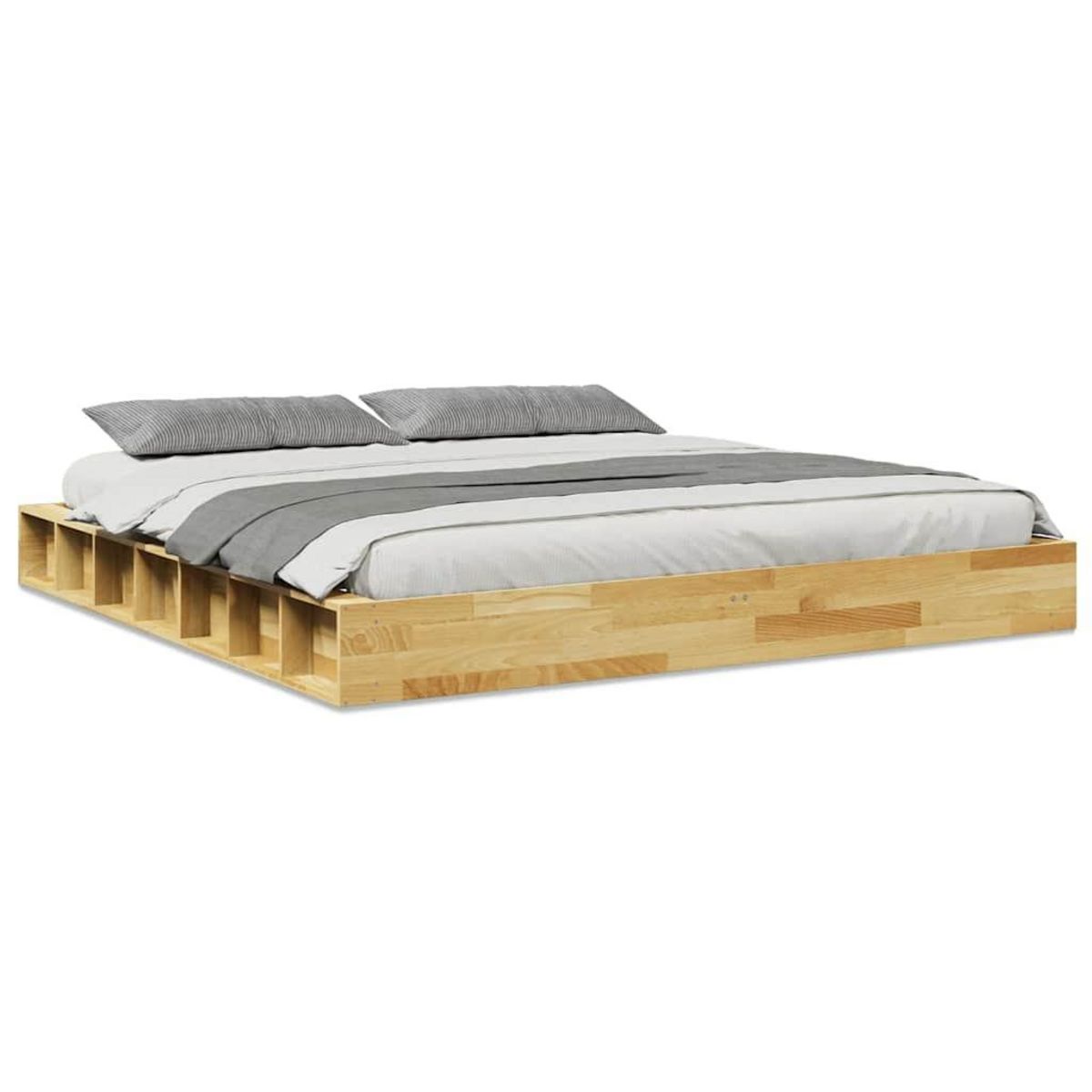 VIDAXL Cadre de lit sans matelas 200 x 200 cm en bois massif de chene