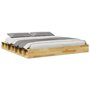 Voir la diapositive 2 : VIDAXL Cadre de lit sans matelas 200 x 200 cm en bois massif de chene