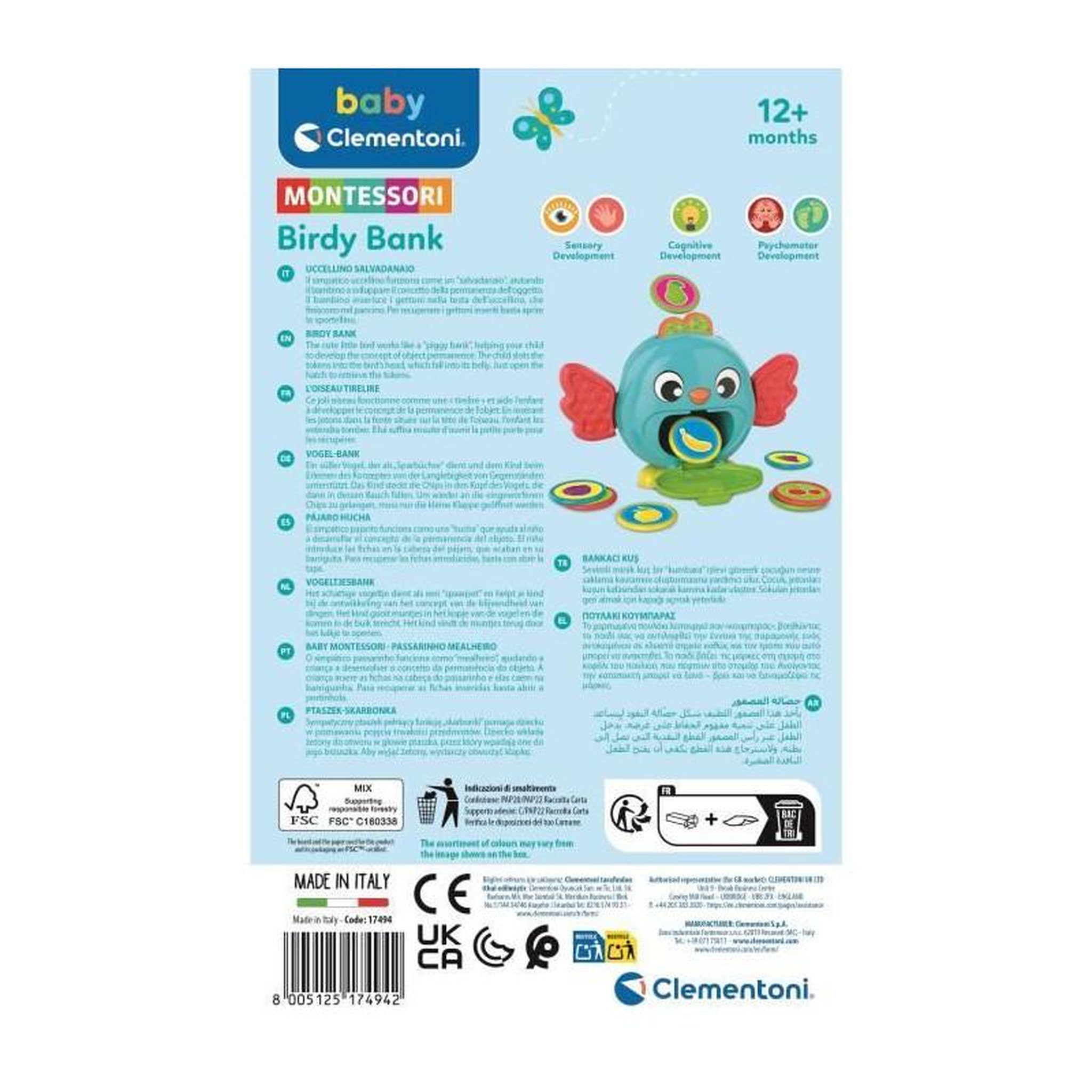 Voir la diapositive 5 : CLEMENTONI L'oiseau tirelire Montessori CLEMENTONI