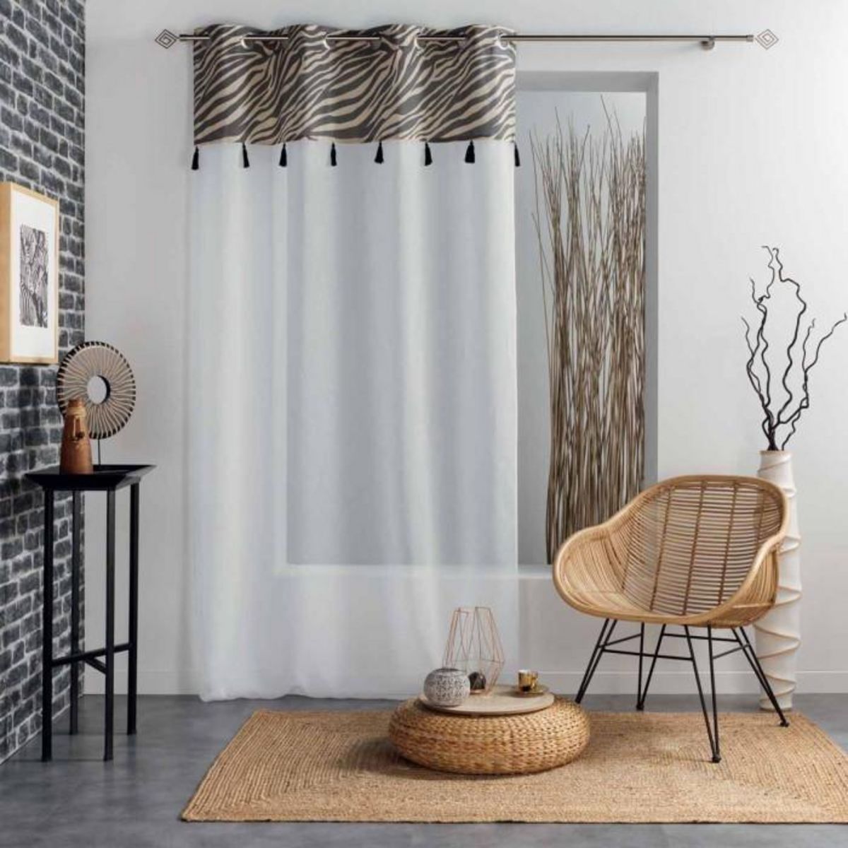 Paris Prix Rideau Voilage à Œillets  Maroni  140x240cm Blanc