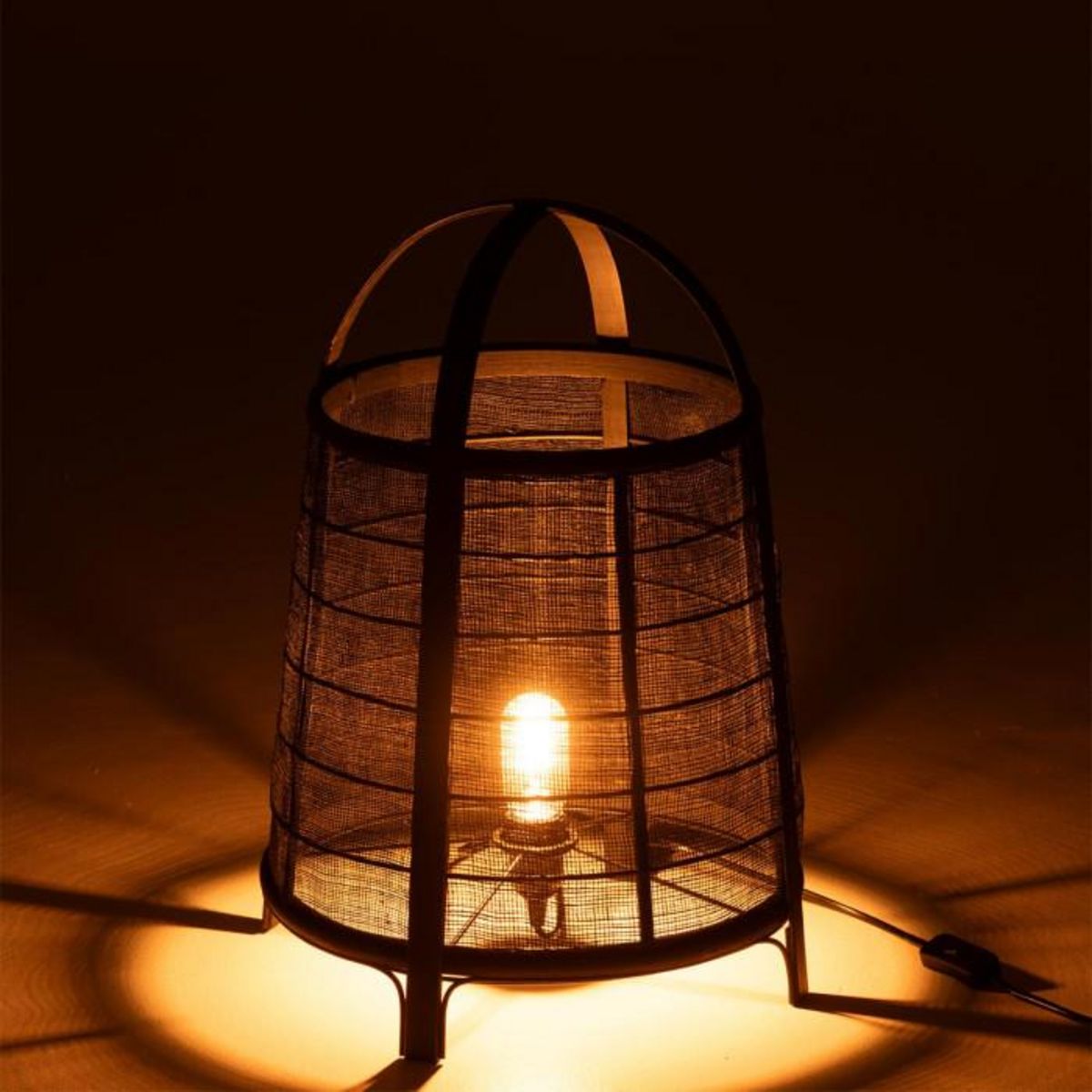 Paris Prix Lampe à Poser en Bambou  Rya  52cm Noir