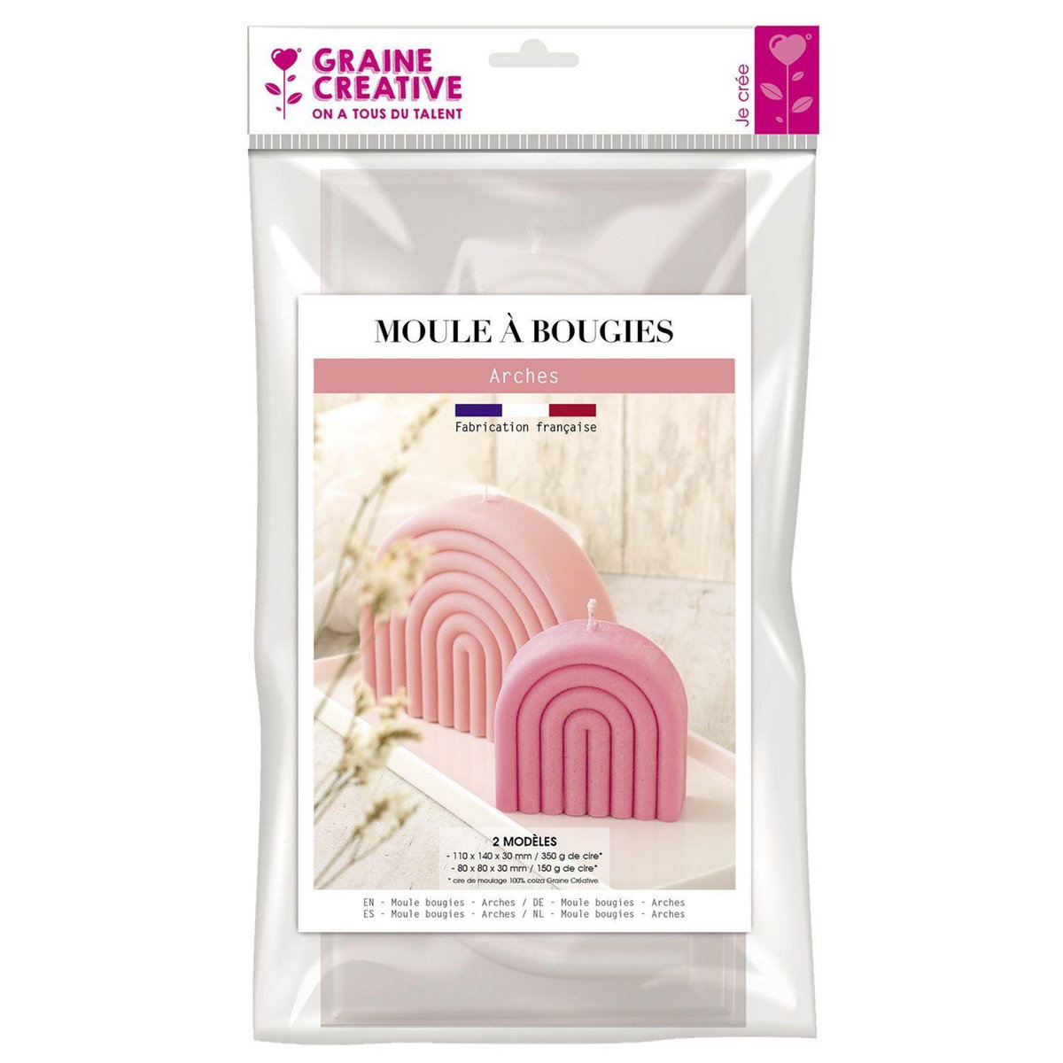 Graine créative Moule à bougie arc-en-ciel