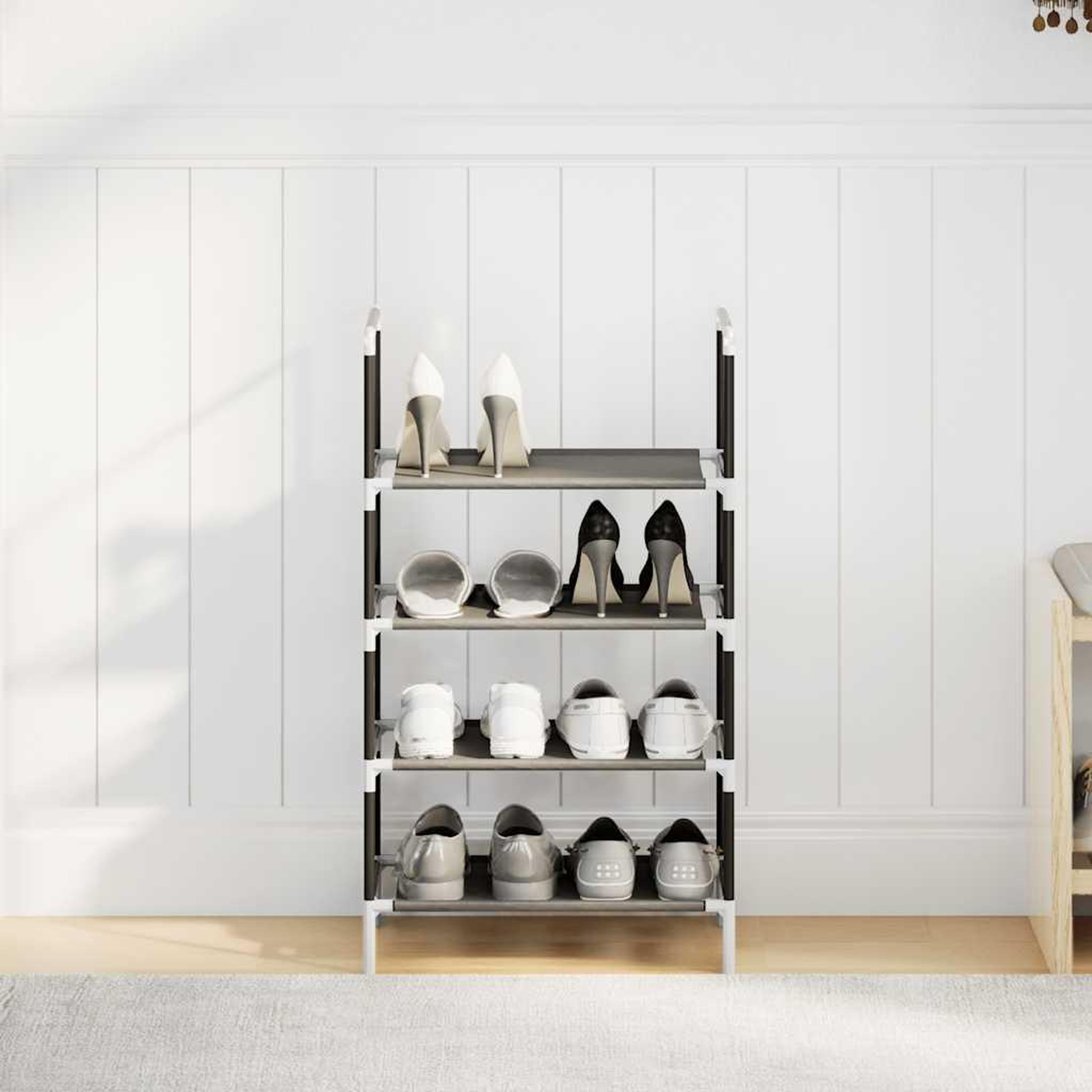 Voir la diapositive 4 : VIDAXL Etagere a chaussures 4 niveaux 44x28x77 cm tissu non-tisse