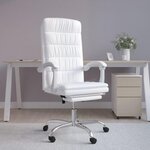 VIDAXL Fauteuil inclinable de bureau Blanc Similicuir