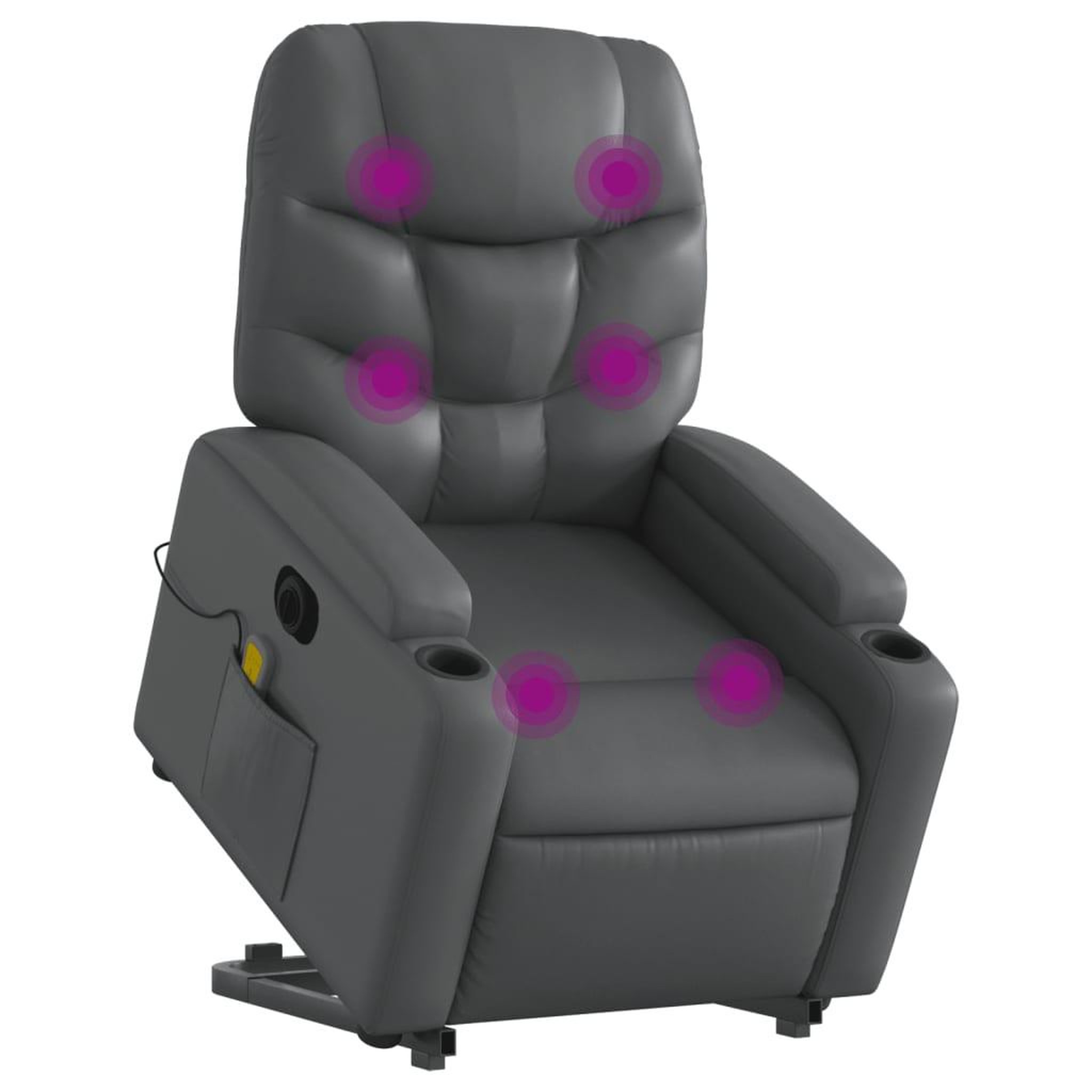 Voir la diapositive 3 : VIDAXL Fauteuil inclinable de massage electrique gris similicuir