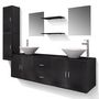 Voir la diapositive 2 : VIDAXL Meuble de salle de bain 11 pcs avec lavabo et robinet Noir