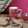 Voir la diapositive 4 : Paris Prix Lot de 6 Mugs en Porcelaine  Jaipur  30cl Rouge