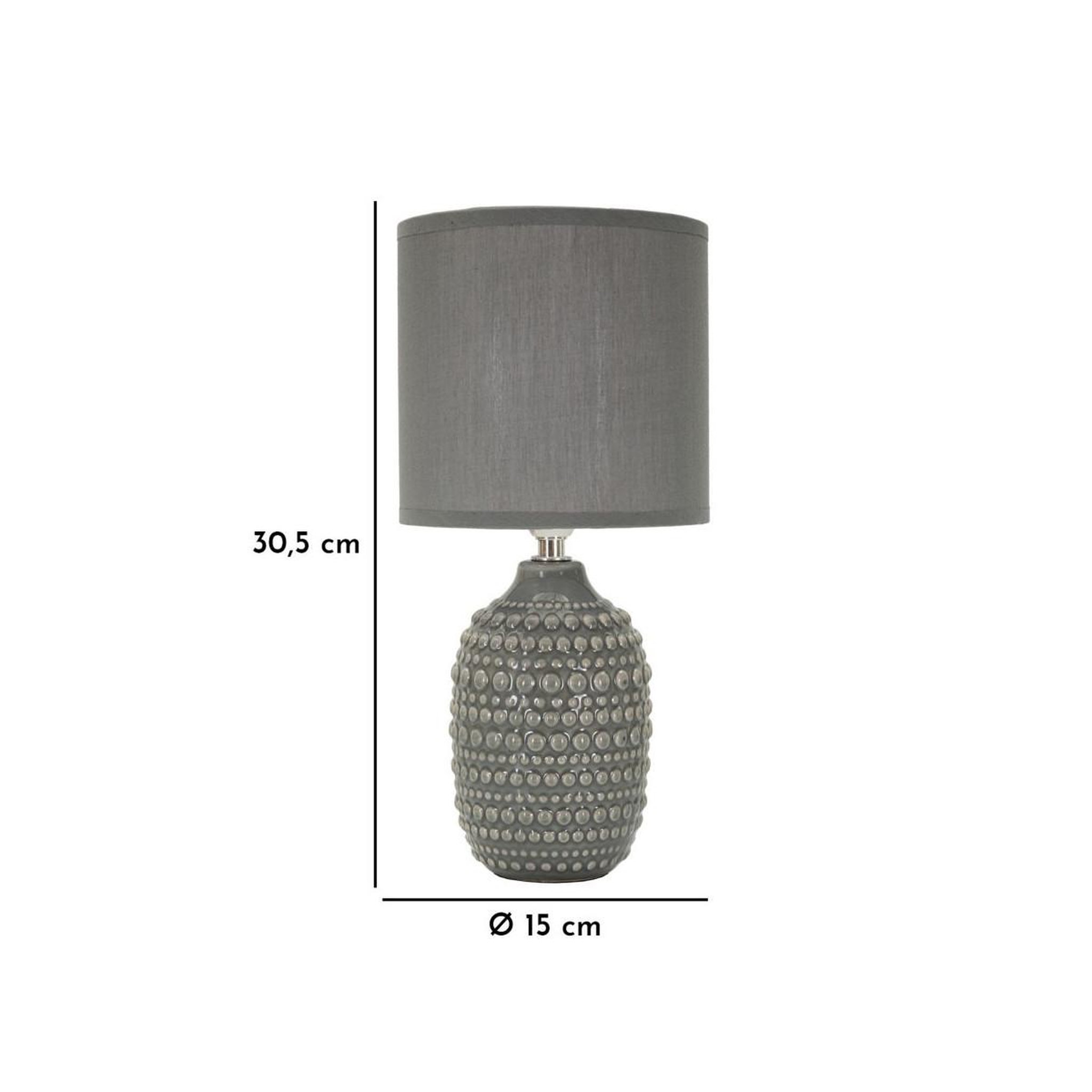 Voir la diapositive 6 : Paris Prix Lampe à poser en céramique  points  30cm gris
