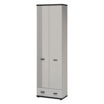 Paris Prix Armoire 2 Portes & 1 Tiroir  Hugo  60cm Gris & Noir