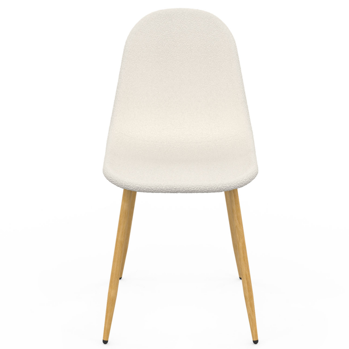 ID MARKET Lot de 6 chaises DARI en tissu bouclette pour salle à manger