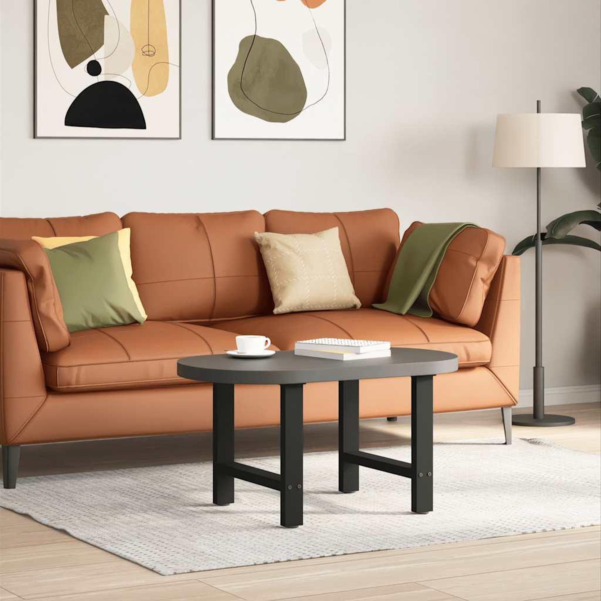 Voir la diapositive 2 : VIDAXL Pieds de table basse noir 2 pcs 60x(42-43) cm acier