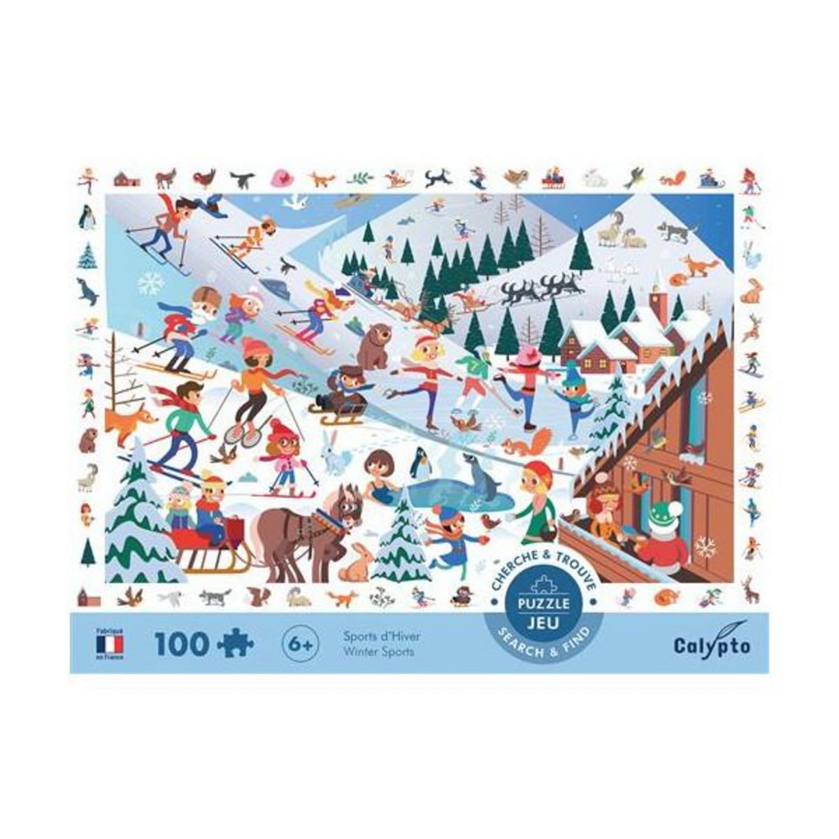 Sentosphere Puzzle 100 pièces SentoSphère Cherche et trouve Sports d'Hiver