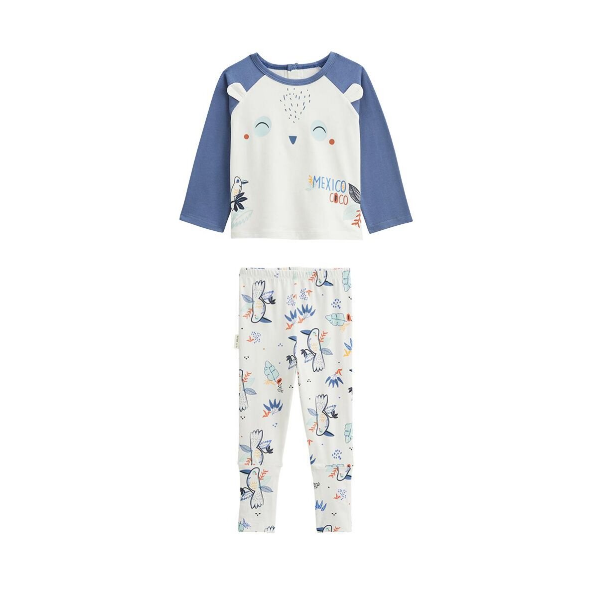 Petit Béguin Pyjama enfant 2 pièces avec pieds retroussables Mexico