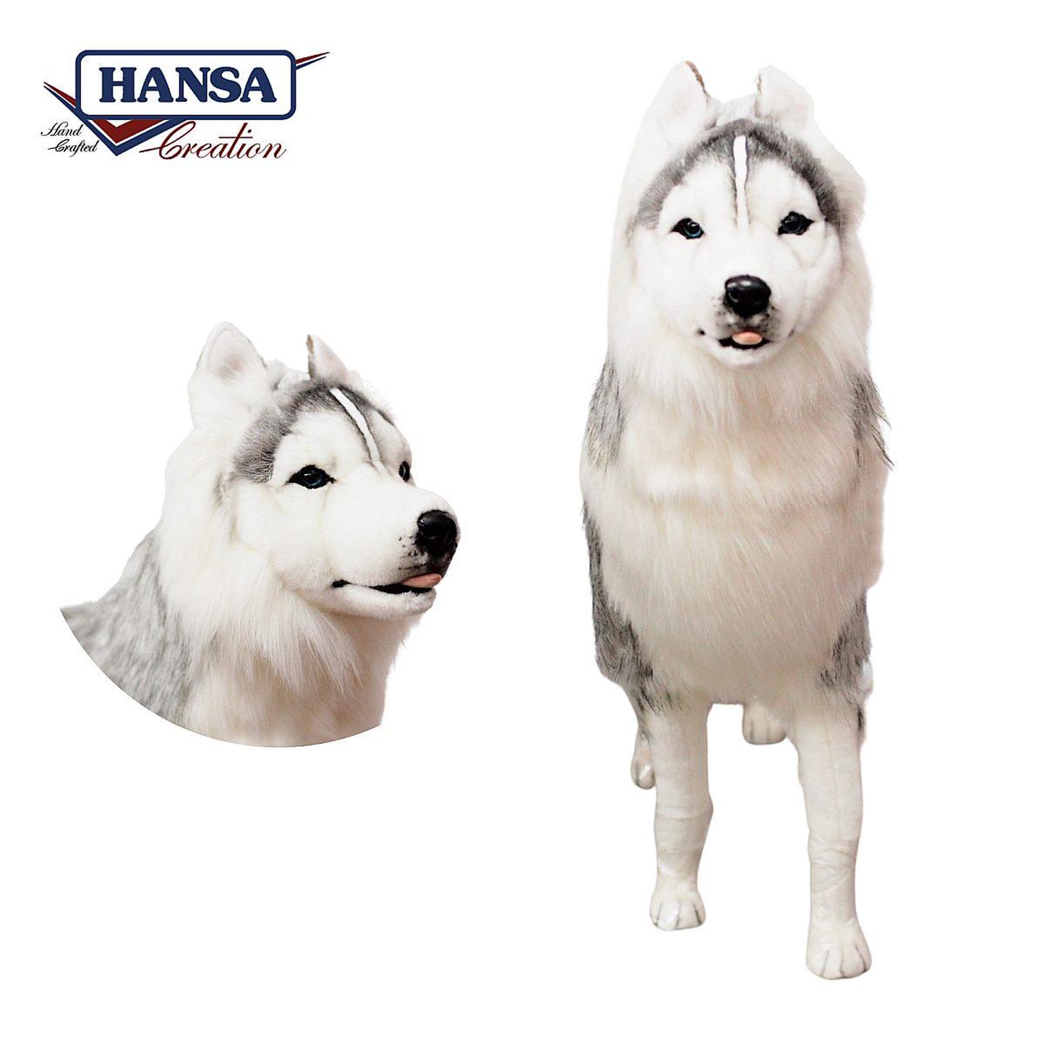 Voir la diapositive 2 : Hansa Hansa peluche geante husky gris 115 cm