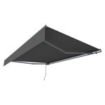 CONCEPT USINE Store banne manuel 3,95 x 2,5 m en aluminium avec toile gris ADRO