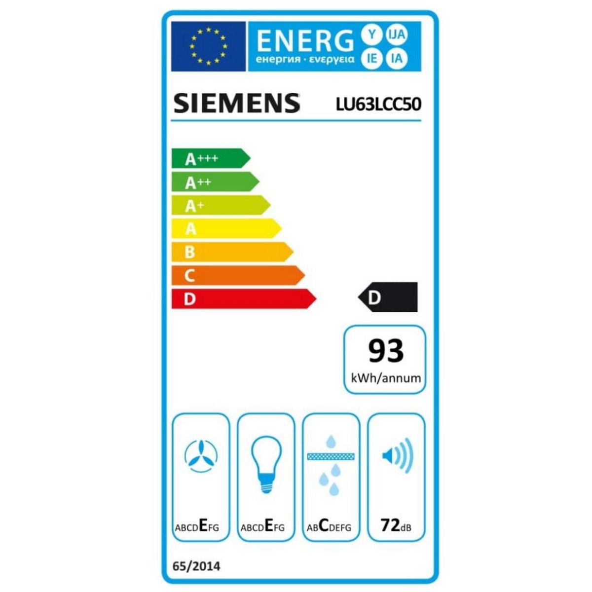 Siemens Hotte classique 60cm 350m³/h inox - lu63lcc50