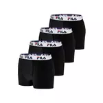 FILA Lot de 4 Boxers Coton homme FU5016 Uni. Coloris disponibles : Noir