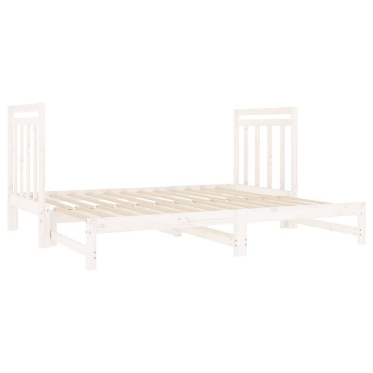 VIDAXL Lit coulissant sans matelas blanc 2x(90x190) cm