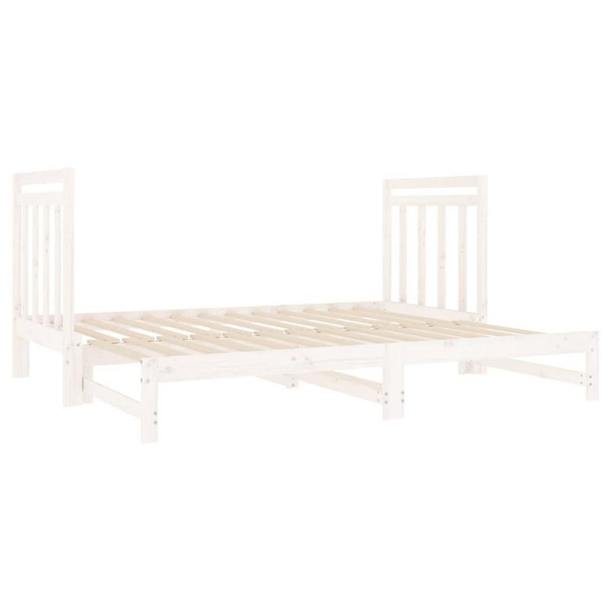 VIDAXL Lit coulissant sans matelas blanc 2x(90x190) cm