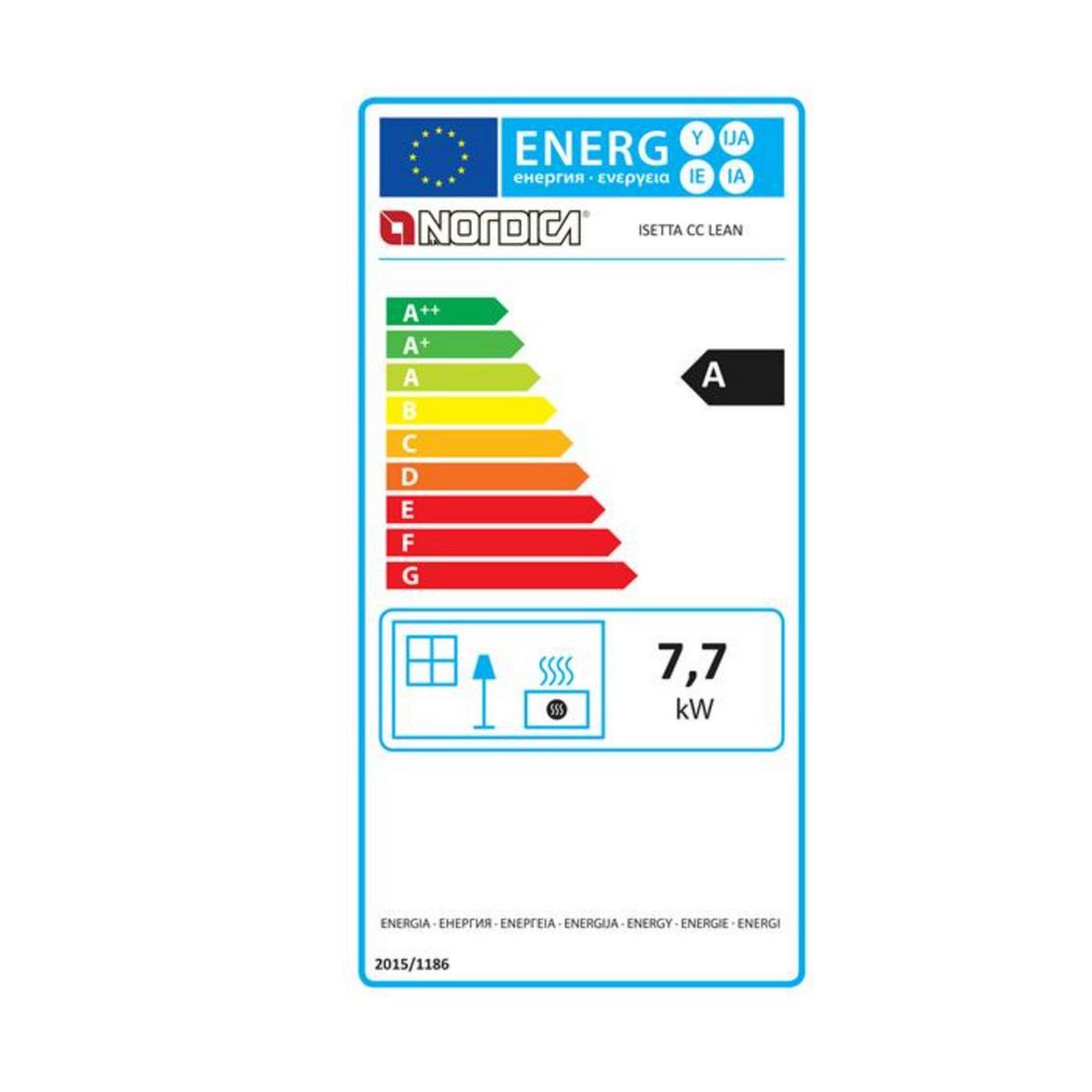 Voir la diapositive 2 : NORDICA EXTRAFLAME Poêle à bois 7.7kw fonte émaillée noir - ISETTACCLEAN