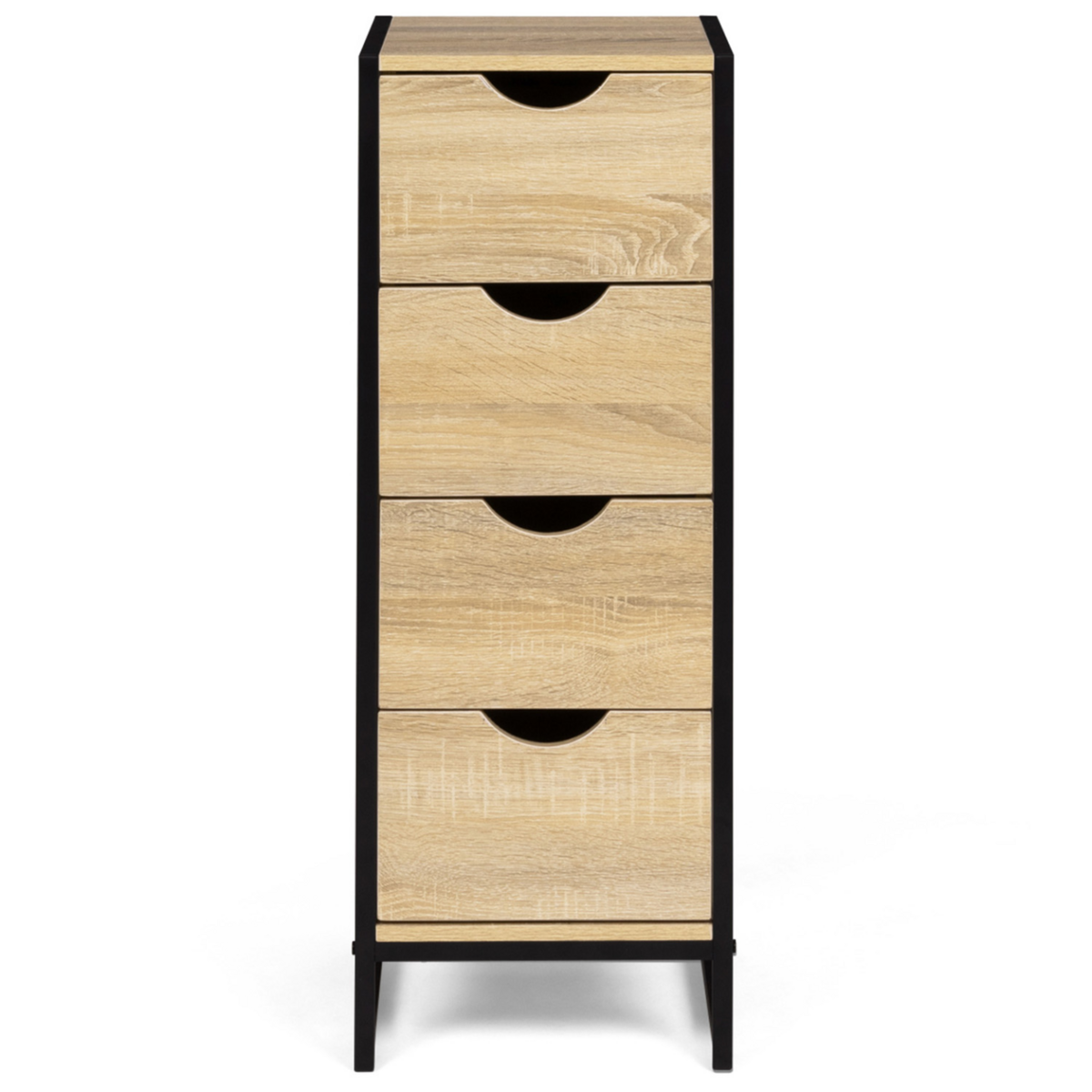 ID MARKET Meuble d'appoint 4 tiroirs DETROIT 30 cm chiffonnier pour entrée salle de bain design industriel